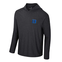 Men's Colosseum Black Duke Blue Devils Cloud Jersey Raglan Long Sleeve Hoodie T-Shirt