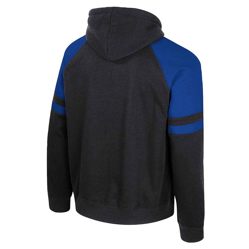 Men's Colosseum  Black Duke Blue Devils Todd Raglan Pullover Hoodie