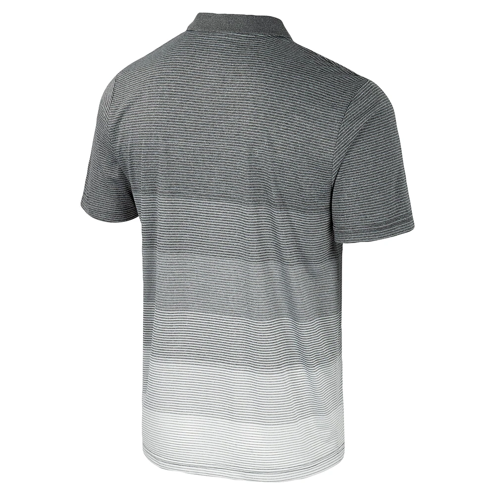 Men's Colosseum Gray Duke Blue Devils Striped Mesh Polo