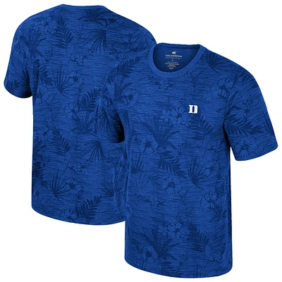 Men's Colosseum Royal Duke Blue Devils Floral Printed T-Shirt