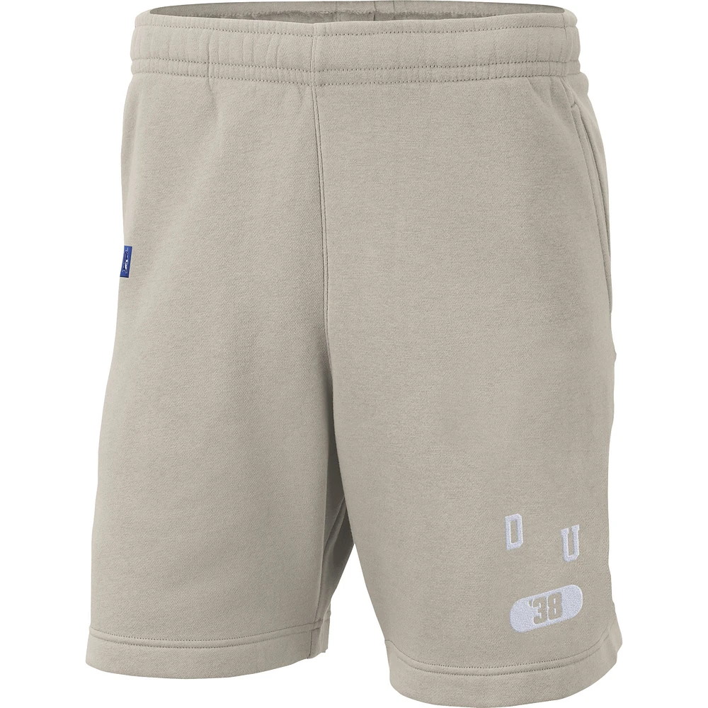 Men's Nike Cream Duke Blue Devils Fleece Shorts