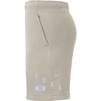 Men's Nike Cream Duke Blue Devils Fleece Shorts