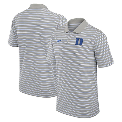 Men's Nike Gray/White Duke Blue Devils Primetime Victory Striped Performance Polo