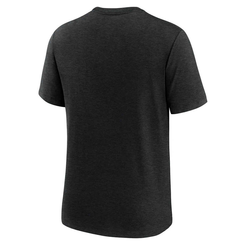 T-shirt Nike Heather Black Duke Blue Devils Blitz Legacy Primary Tri-Blend pour homme