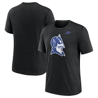 T-shirt Nike Heather Black Duke Blue Devils Blitz Legacy Primary Tri-Blend pour homme