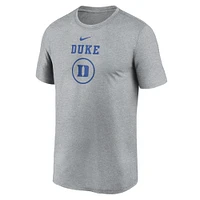 Men's Nike Heather Gray Duke Blue Devils On-Court Basketball Legend Practice Performance T-Shirt