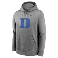 Men's Nike Heather Gray Duke Blue Devils Primetime Club Fleece Pullover Hoodie