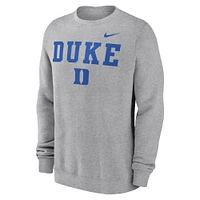 Men's Nike Heather Gray Duke Blue Devils Primetime Primary Stack Pullover Sweatshirt
