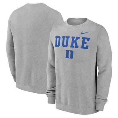Sweat-shirt Nike gris chiné Duke Blue Devils Primetime Primary Stack pour homme