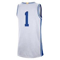 Men's Nike #1 White Duke Blue Devils Limited Authentic Jersey