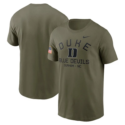 T-shirt Nike Olive Duke Blue Devils 2024 Military Appreciation Performance pour homme