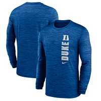 Men's Nike Royal Duke Blue Devils Sideline Velocity Performance Long Sleeve T-Shirt