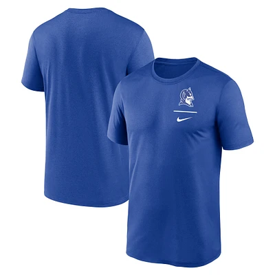 T-shirt Nike Royal Duke Blue Devils pour homme avec logo alternatif Lockup Legend Performance
