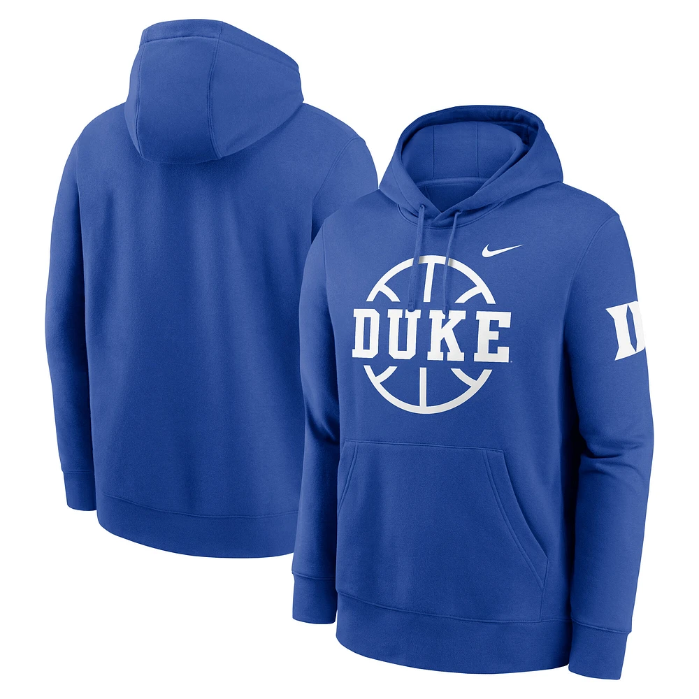 Sweat à capuche en molleton Nike Royal Duke Blue Devils Basketball Icon Club pour homme
