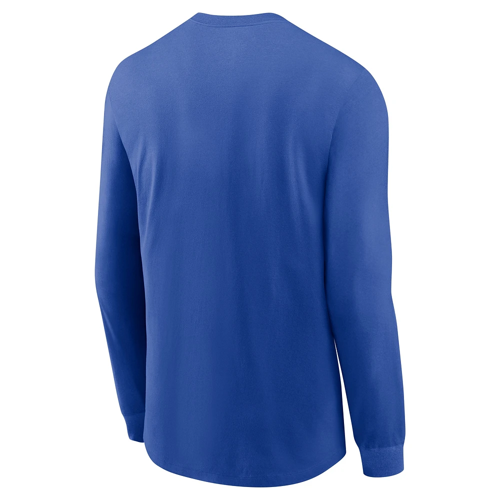 Men's Nike  Royal Duke Blue Devils Basketball Icon Two-Hit Long Sleeve T-Shirt