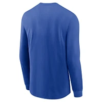 Men's Nike  Royal Duke Blue Devils Basketball Icon Two-Hit Long Sleeve T-Shirt