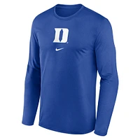 Men's Nike Royal Duke Blue Devils On-Court Basketball Shootaround Performance Long Sleeve T-Shirt