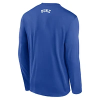 Men's Nike Royal Duke Blue Devils On-Court Basketball Shootaround Performance Long Sleeve T-Shirt