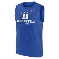Men's Nike Royal Duke Blue Devils Primetime Legend Mascot Lock Up Performance Muscle Tank Top
