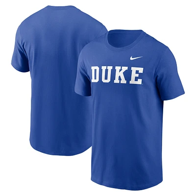 T-shirt Nike Royal Duke Blue Devils Primetime Wordmark pour homme