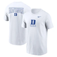 Men's Nike White Duke Blue Devils 2-Hit T-Shirt