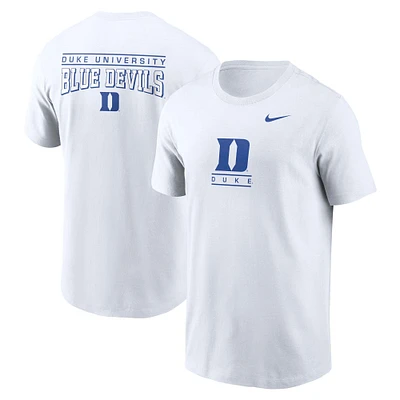 T-shirt Nike Duke Blue Devils 2-Hit pour homme, blanc