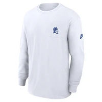 Men's Nike White Duke Blue Devils Legacy Max90 Pocket Long Sleeve T-Shirt