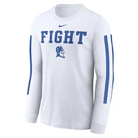Men's Nike White Duke Blue Devils Local Spirit Slogan Long Sleeve T-Shirt