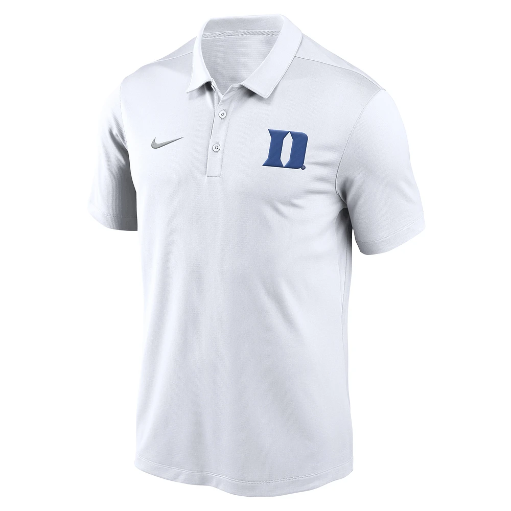 Men's Nike White Duke Blue Devils Primetime Franchise Performance Polo