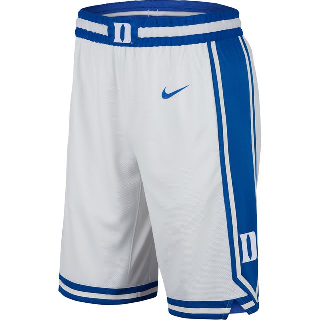 Short de basketball Nike blanc Duke Blue Devils Replica pour homme