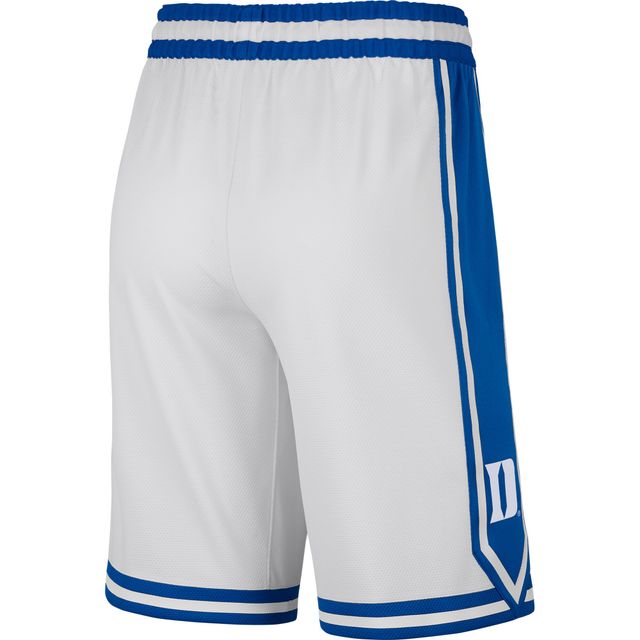 Short de basketball Nike blanc Duke Blue Devils Replica pour homme