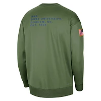 Sweat-shirt à enfiler pour femme Nike Duke Olive Blue Devils Military Collection All-Time Performance Crew