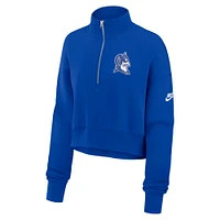 Women's Nike Royal Duke Blue Devils Legacy Elevated Logo Half-Zip Sweatshirt