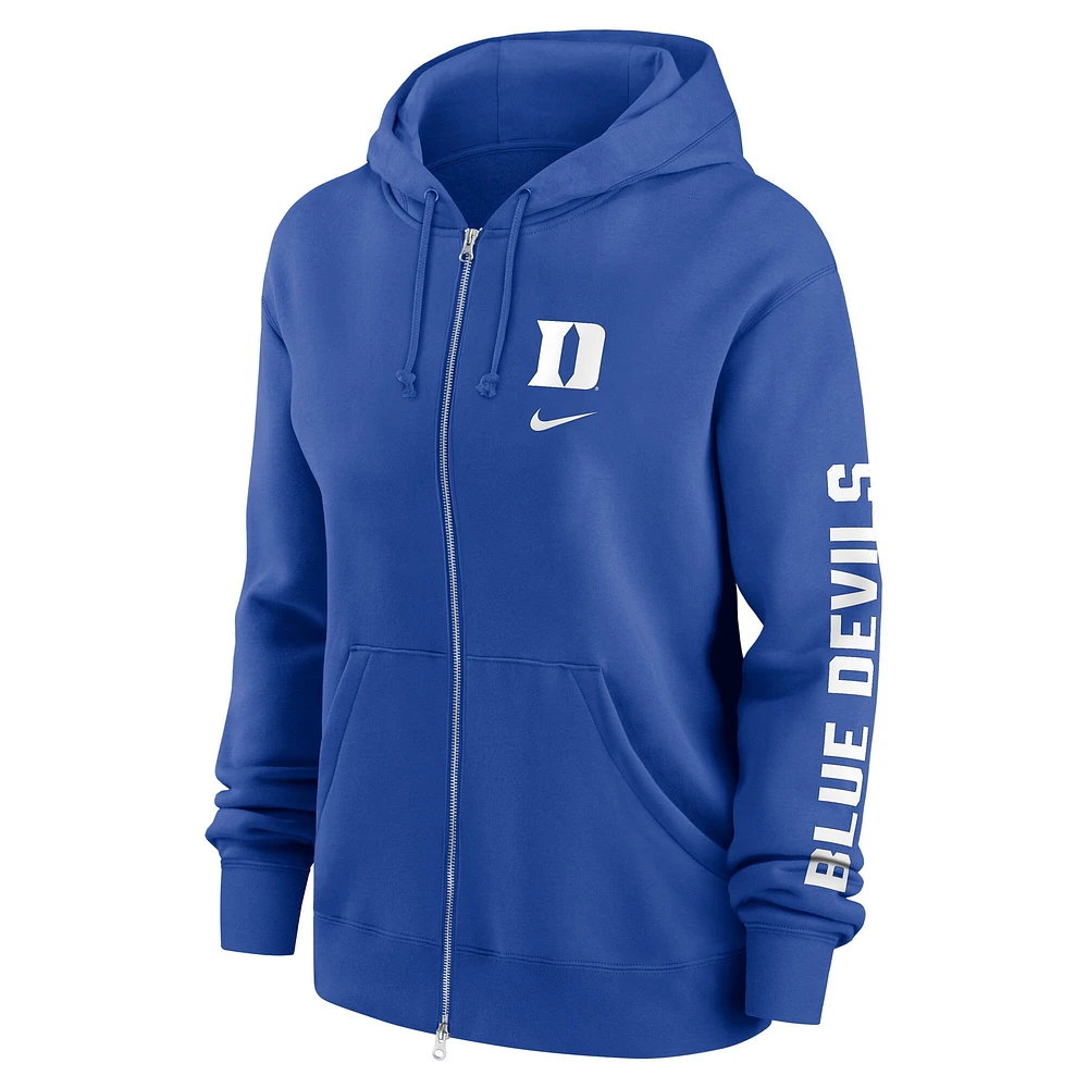 Women's Nike Royal Duke Blue Devils Lockup Phoenix Full-Zip Hoodie