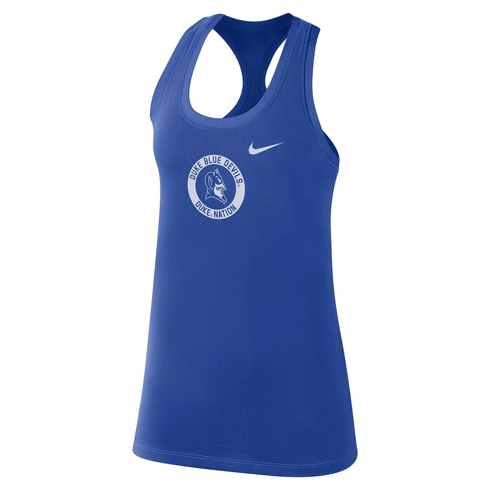 Women's Nike Royal Duke Blue Devils Modern Circle Racerback Tank Top