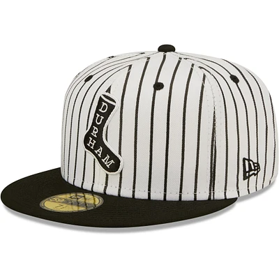 Casquette ajustée 59FIFTY pour homme des Durham Bulls Black Sox de New Era, blanc/noir