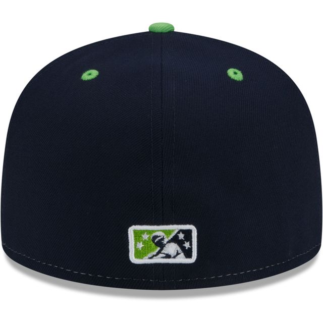 Casquette ajustée 59FIFTY pour homme New Era Blanc/Vert Durham Bulls Shower Shoes Theme Night