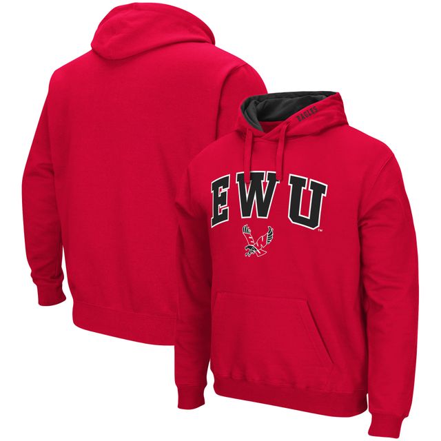 Chandail à capuchon Colosseum Red Eastern Washington Eagles Arch et Logo pour hommes