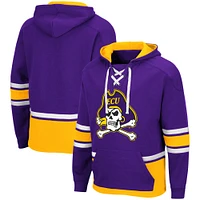 Men's Colosseum Purple ECU Pirates Lace Up 3.0 Pullover Hoodie