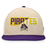 Men's Top of the World Khaki ECU Pirates Goalaso Snapback Hat