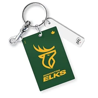  Edmonton Elks Personalized Leather Rectangle Keychain