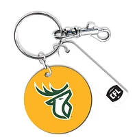 Edmonton Elks Personalized Leather Round Keychain
