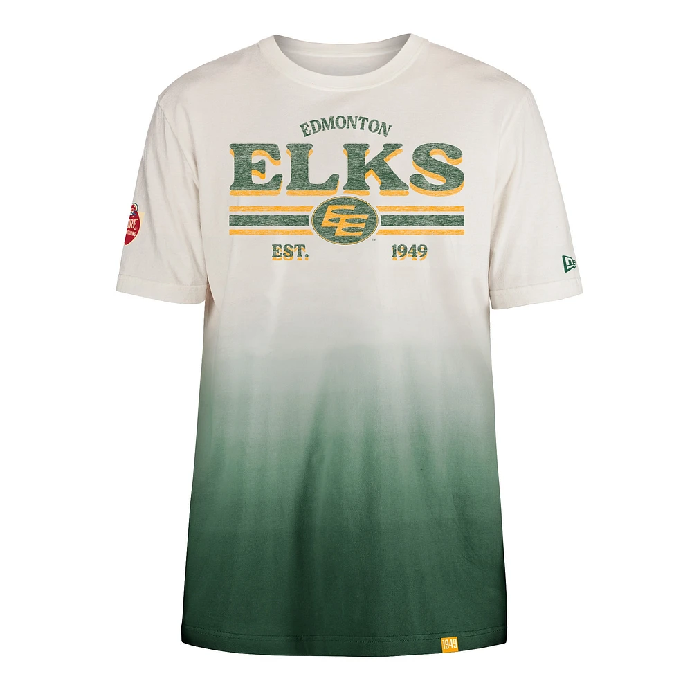 Men's New Era Green/Cream Edmonton Elks Turf Traditions T-Shirt