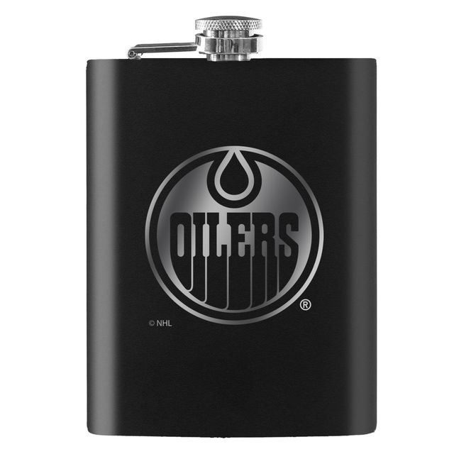 Black Edmonton Oilers 8oz. Flacon gravé au laser