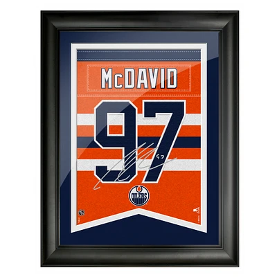 Connor McDavid Edmonton Oilers 12'' x 16'' Lecteur d'autographes de réplique encadrée - Bannière