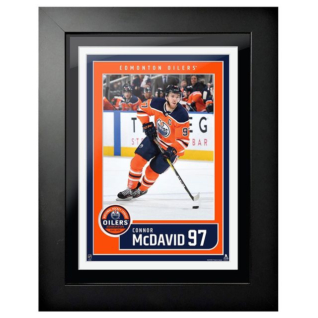 Connor McDavid Edmonton Oilers - 12'' x 16'' Player Jersey Block Design Photo encadrée