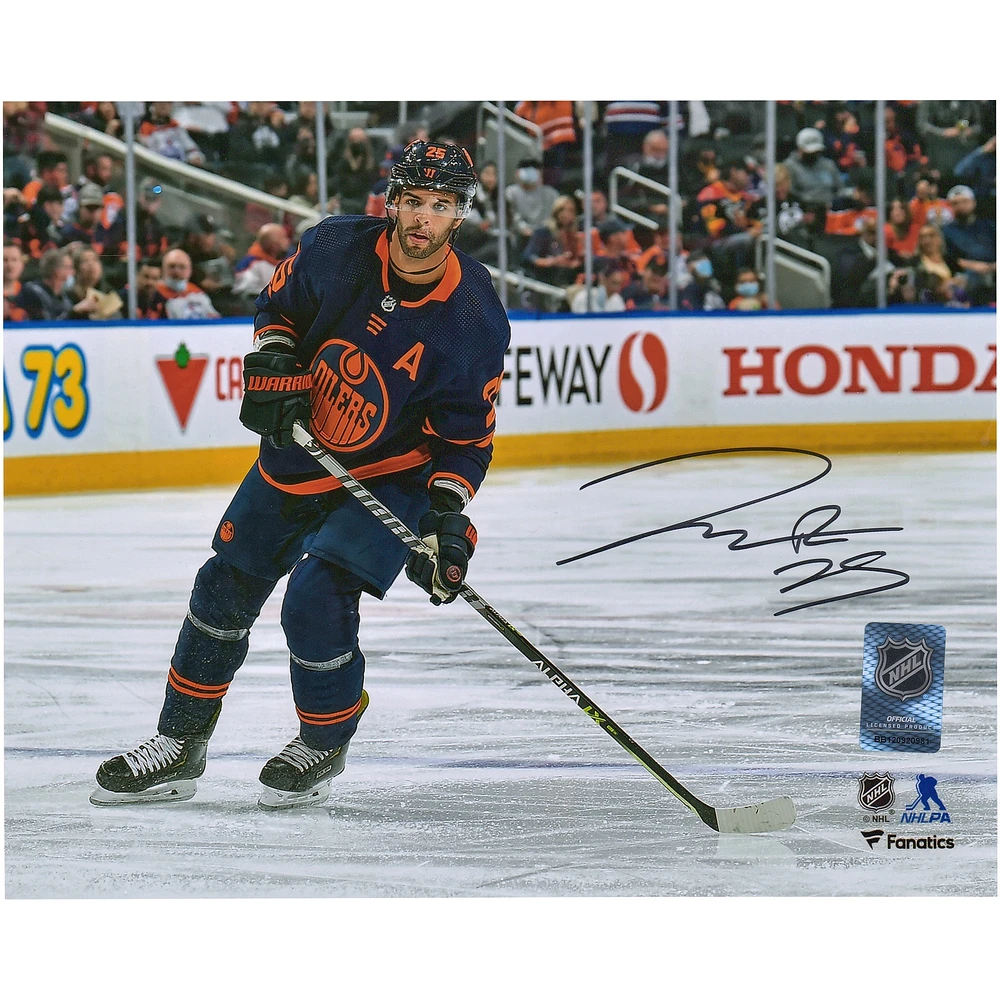 Darnell Nurse Edmonton Oilers Autographed 8'' x 10'' Navy Alternate Jersey Photograph