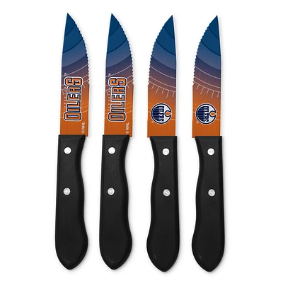 Ensemble de couteaux à steak 4 pièces des Oilers d'Edmonton