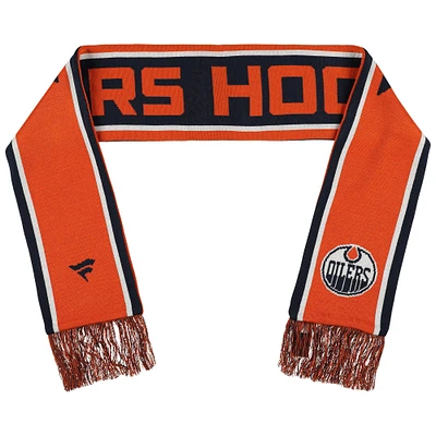 Écharpe de vestiaire authentique Fanatics des Oilers d'Edmonton