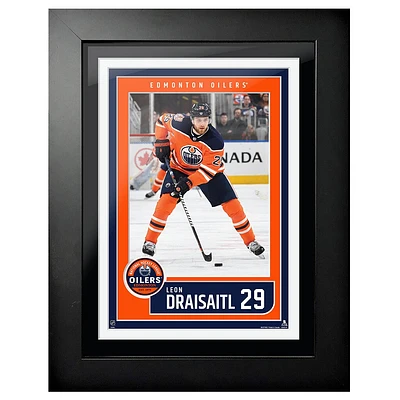 Leon Draisaitl Edmonton Oilers - 12'' x 16'' Jersey Block Design Framed Photo
